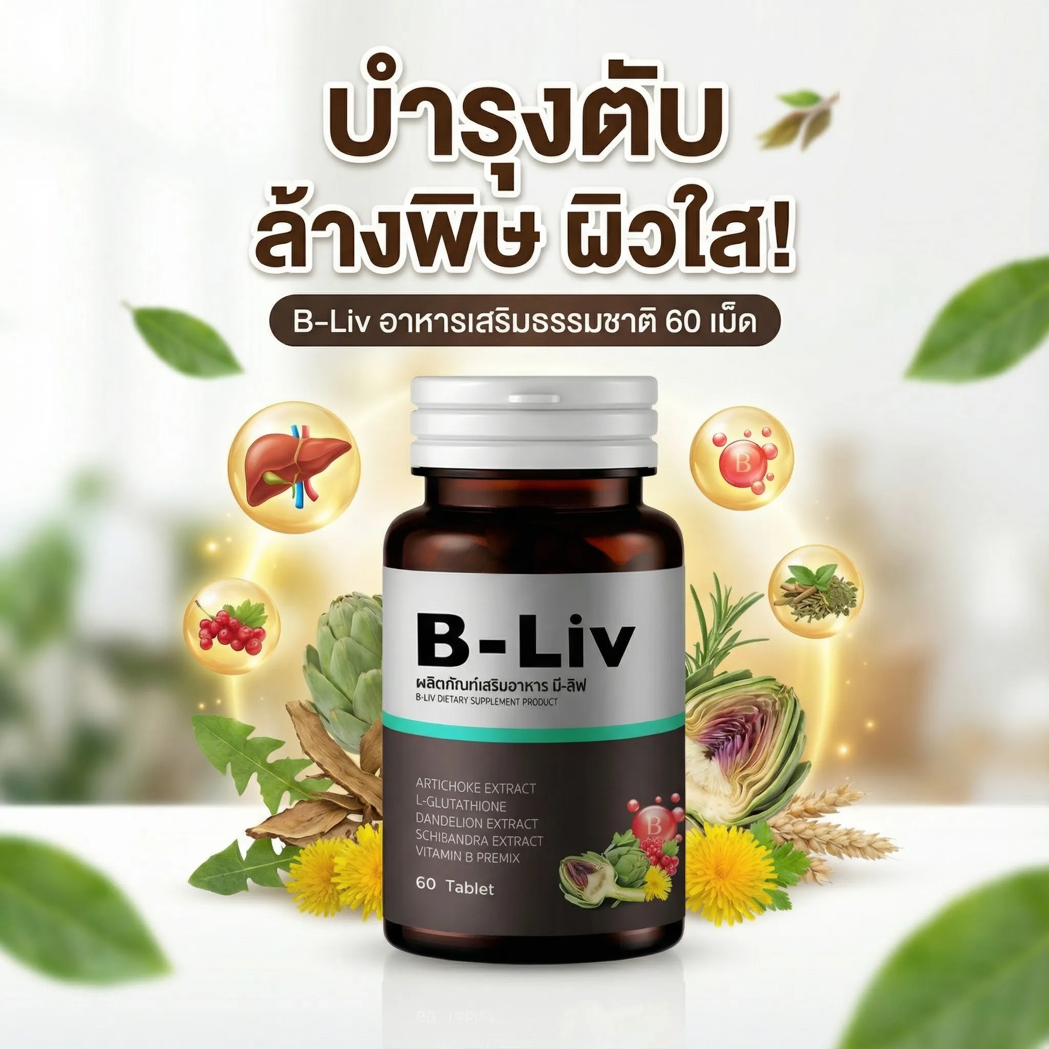 B-Liv อาหารเสริมบำรุงตับ ลดไขมันพอกตับ