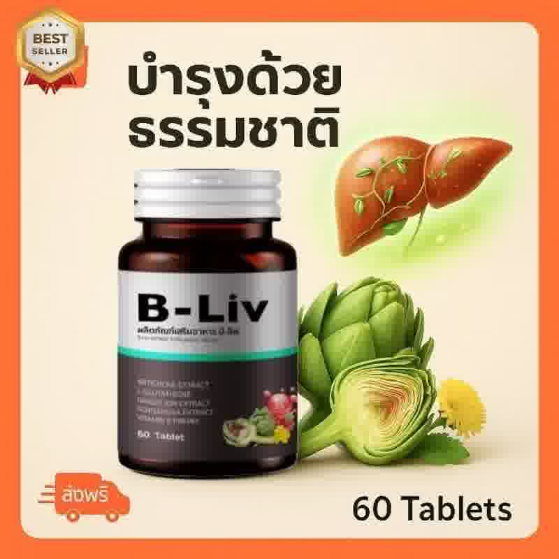 B Liv อาหารเสริมบำรุงตับ 1 กระปุก ช่วยลดค่าตับ แก้แฮงค์